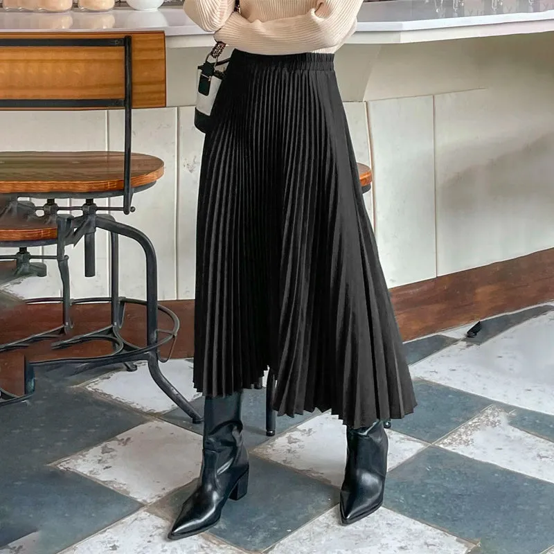 High Waist Pleated Skirt