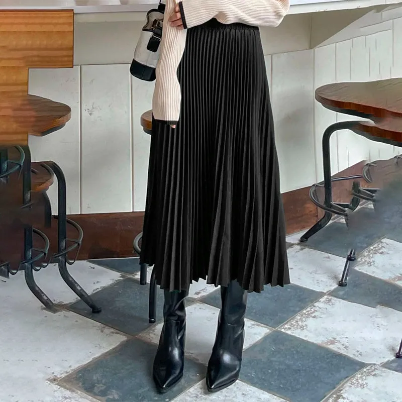 High Waist Pleated Skirt