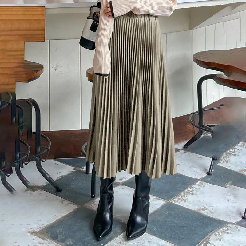 High Waist Pleated Skirt