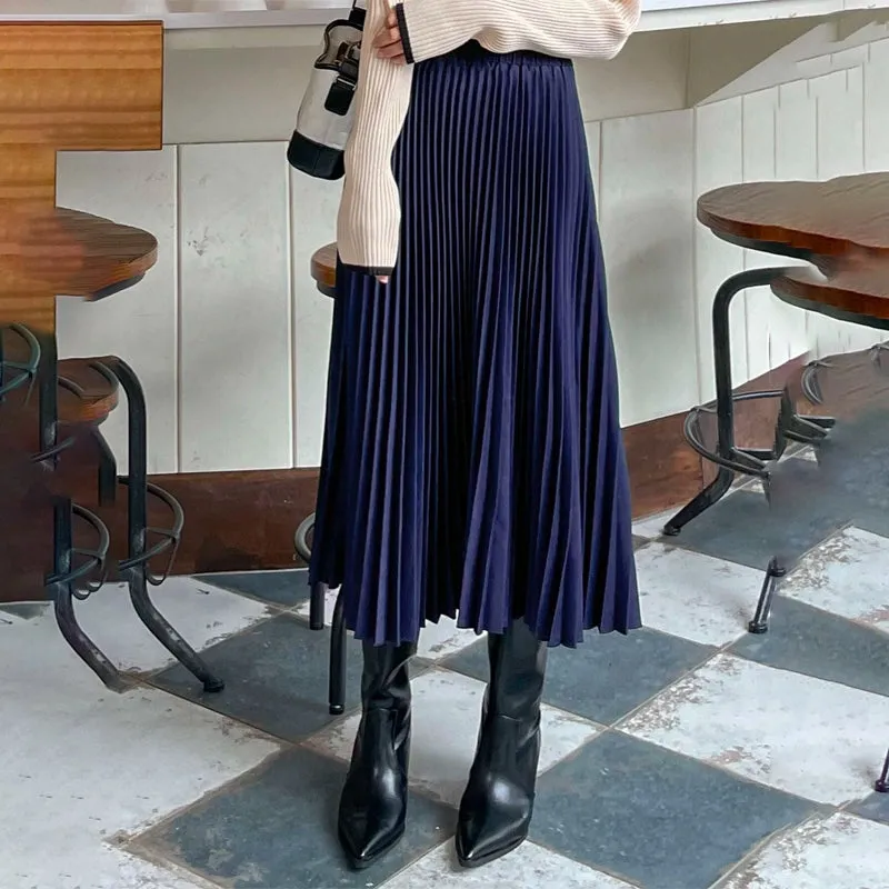 High Waist Pleated Skirt