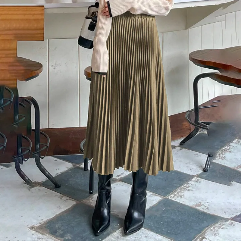 High Waist Pleated Skirt