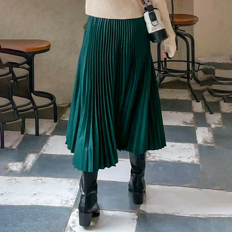 High Waist Pleated Skirt