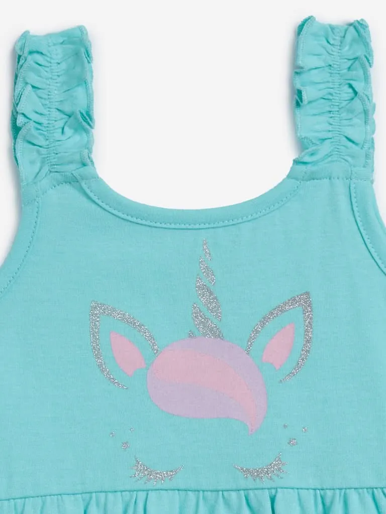 HOP Baby Aqua & Pink Camouflage Dresses Set of Two