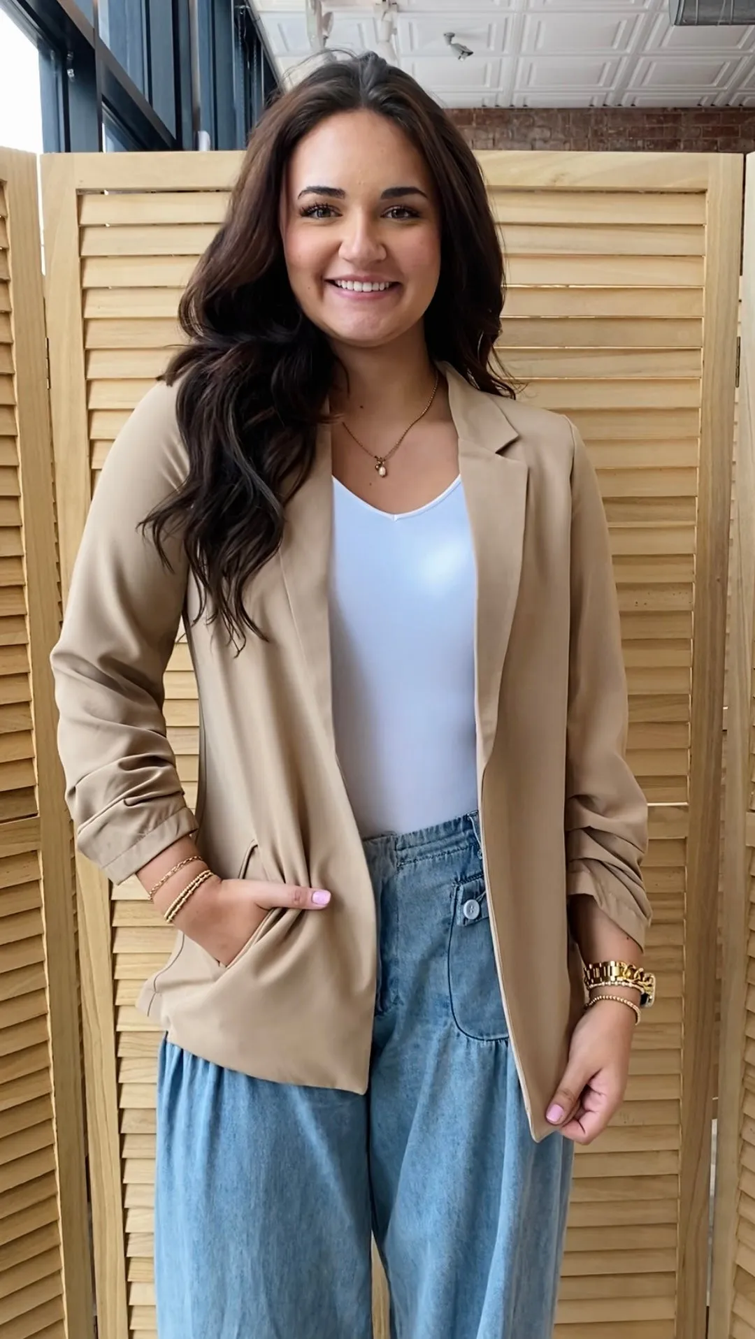 I Mean Business Blazer | Khaki