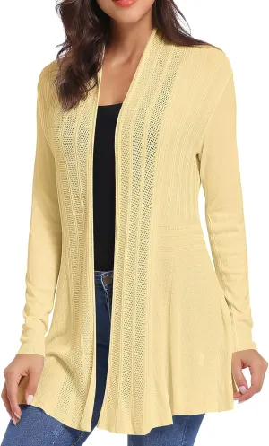 iClosam Women Open Front Cardigans Long Sleeve Lightweight Knit Cardigan Sweater iClosam Women Open Front Cardigans Long Sleeve Lightweight Knit Cardigan Sweater