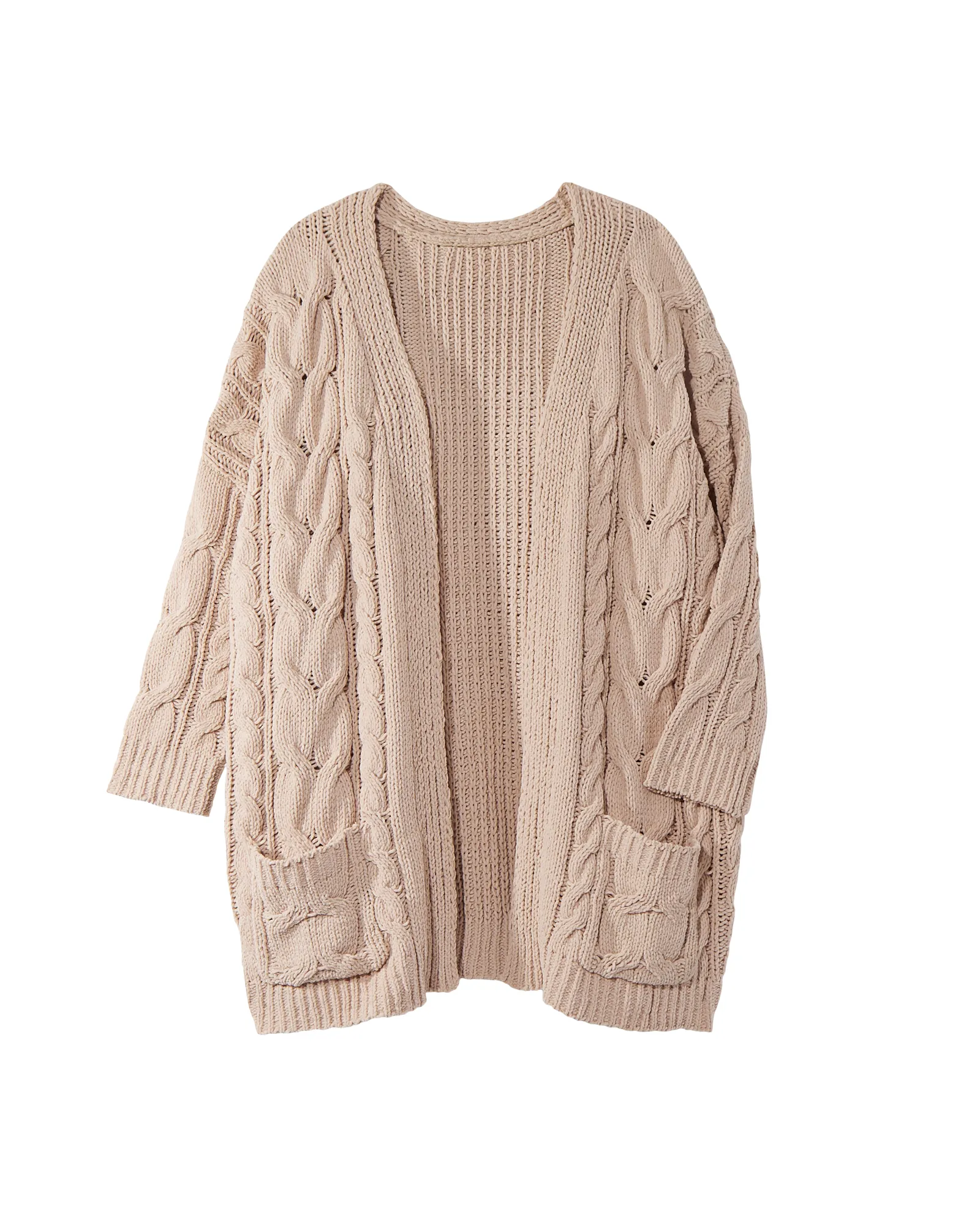 Isabella Cable Knit Cardigan | Mauve
