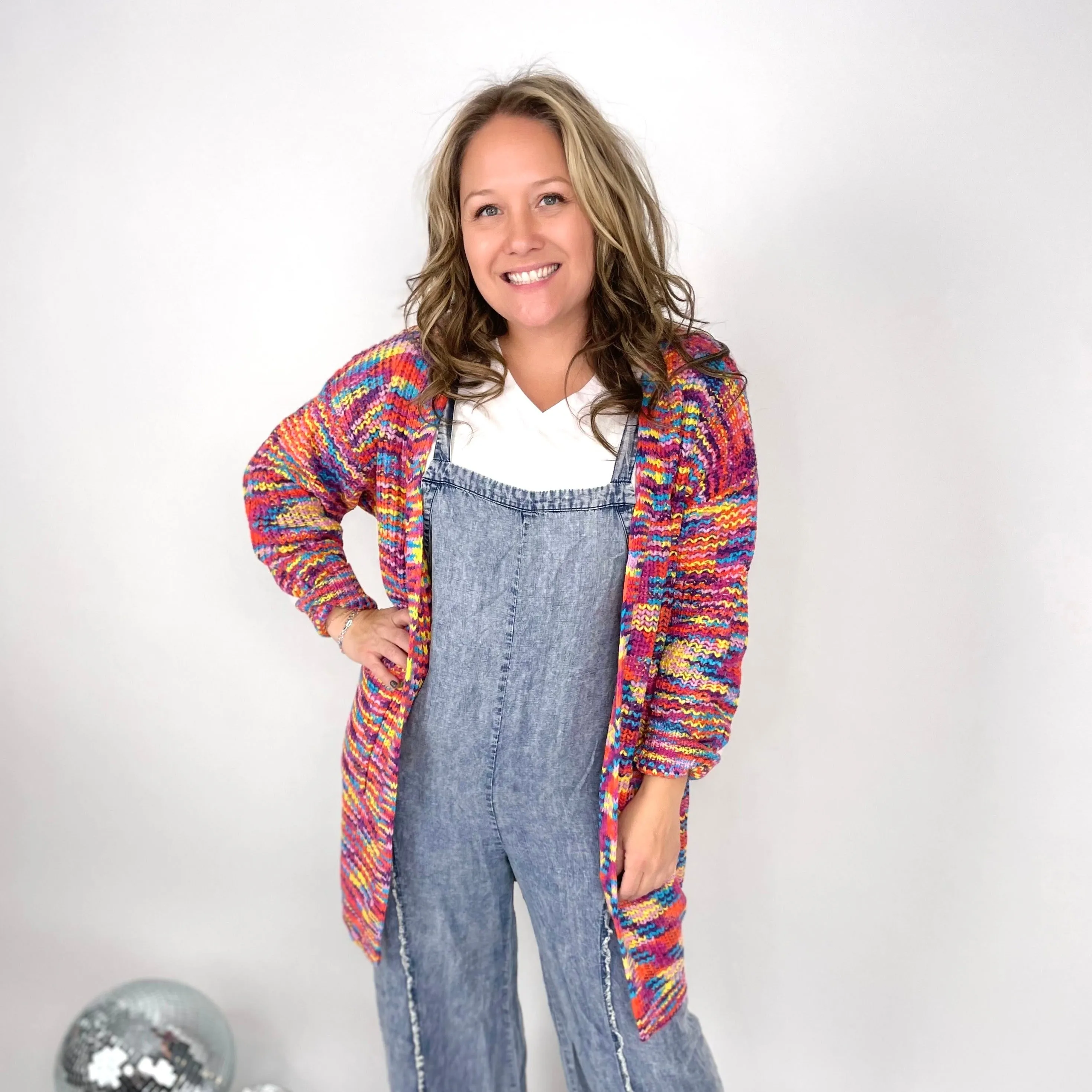 Janet Long Cardigan - Rainbow Mix
