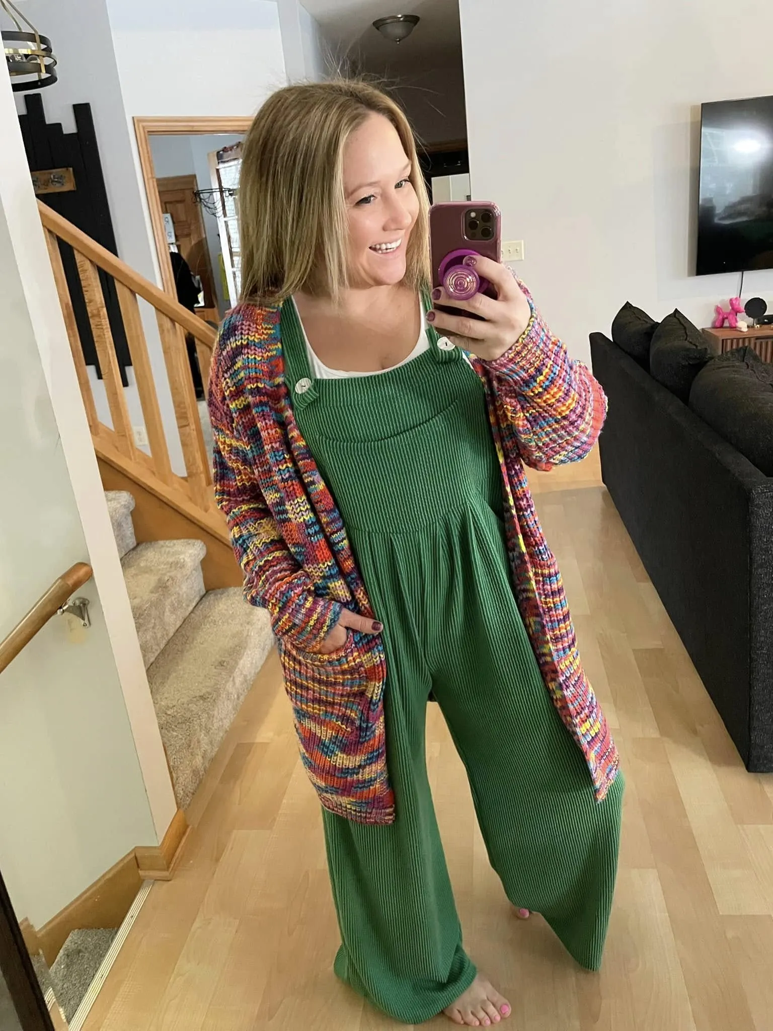 Janet Long Cardigan - Rainbow Mix
