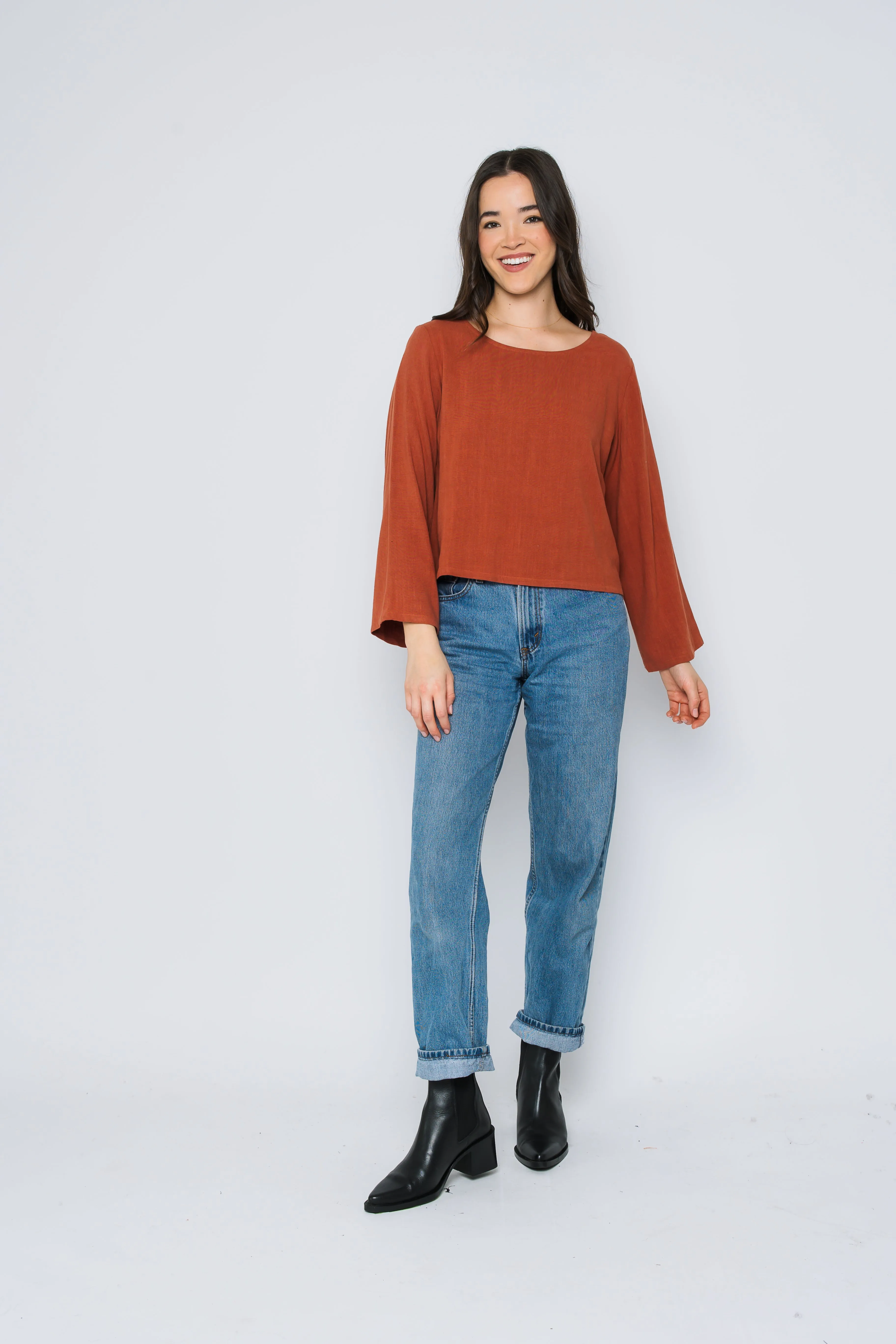 Kali-Bell Sleeve Woven Blouse