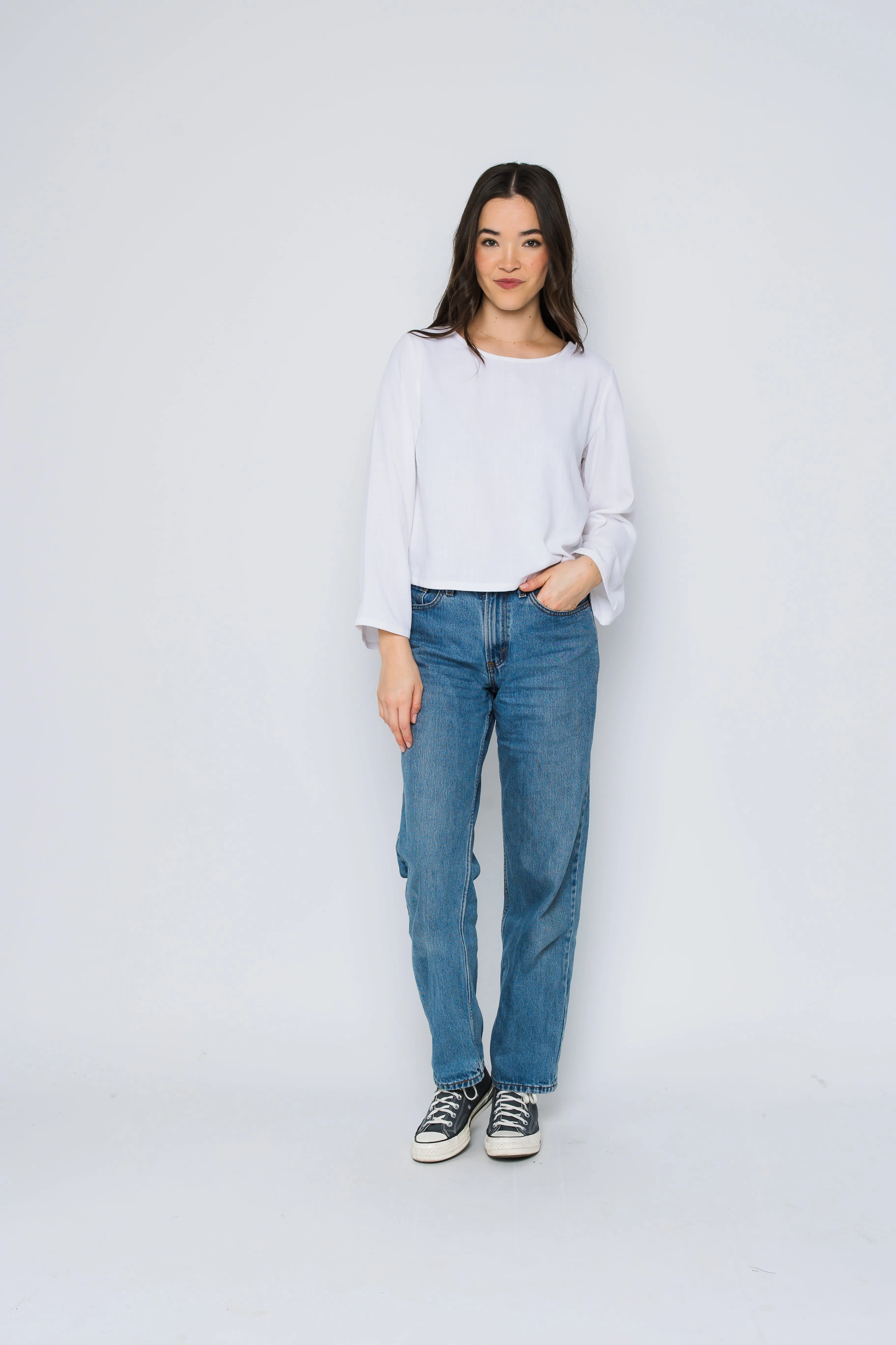 Kali-Bell Sleeve Woven Blouse