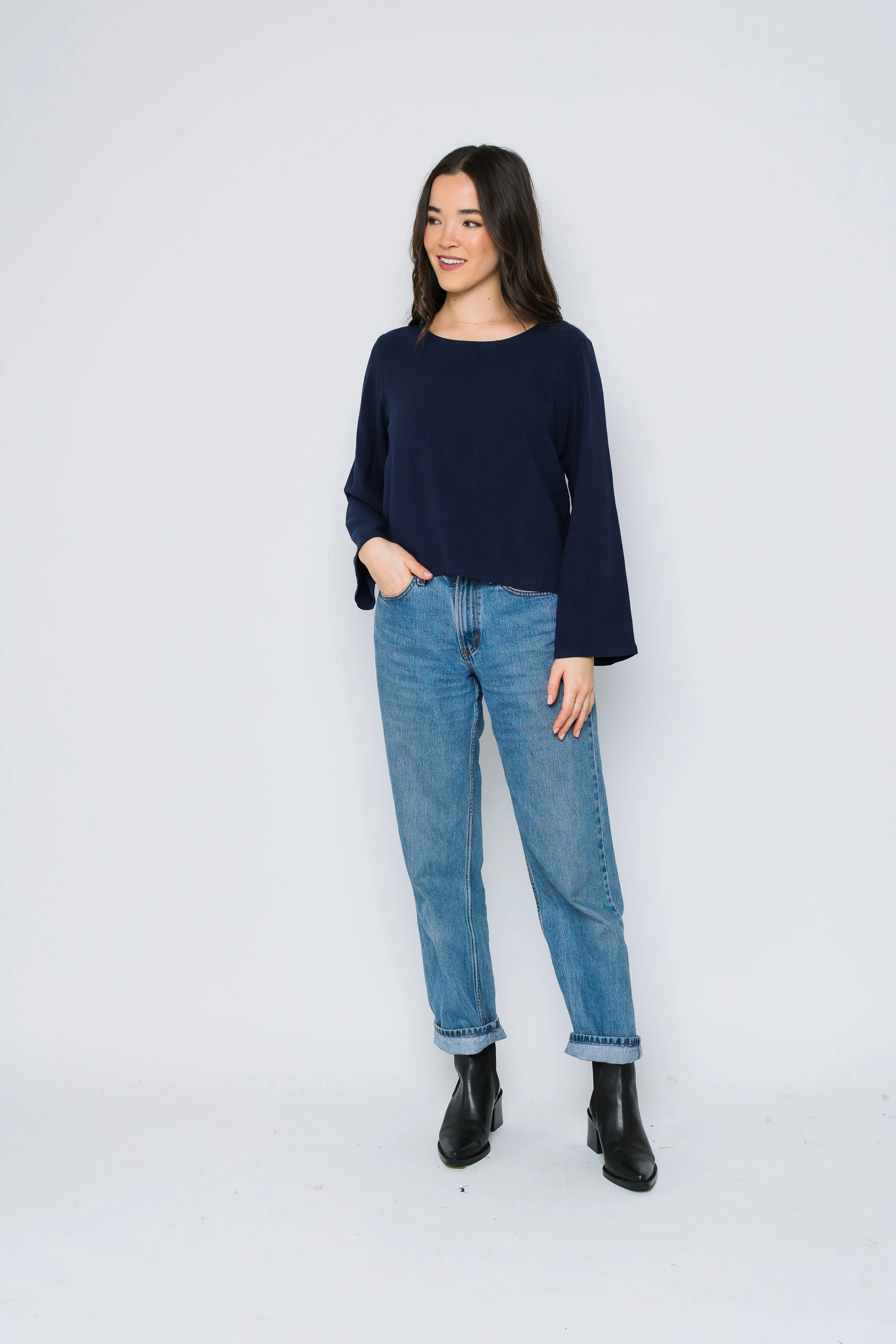 Kali-Bell Sleeve Woven Blouse