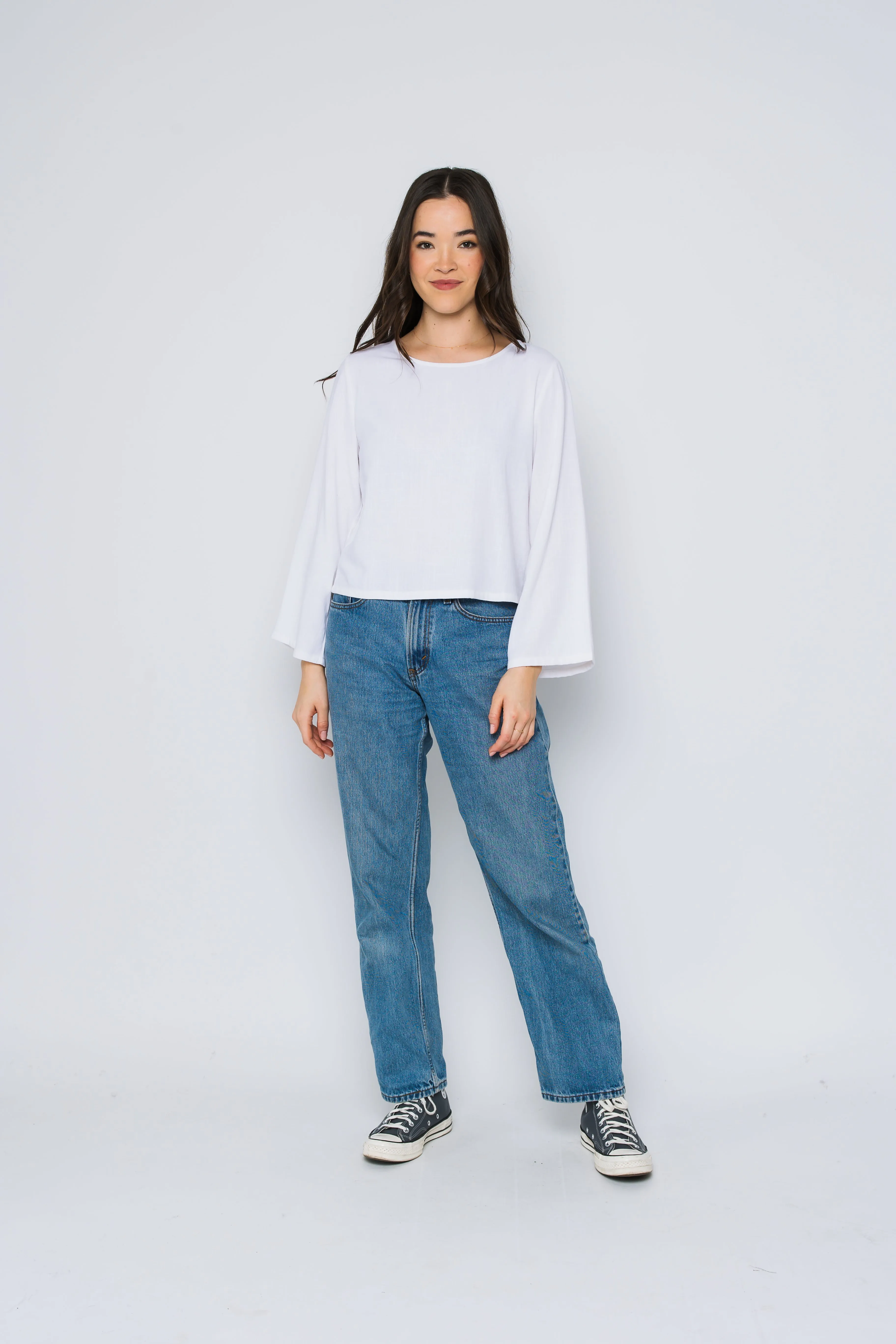 Kali-Bell Sleeve Woven Blouse