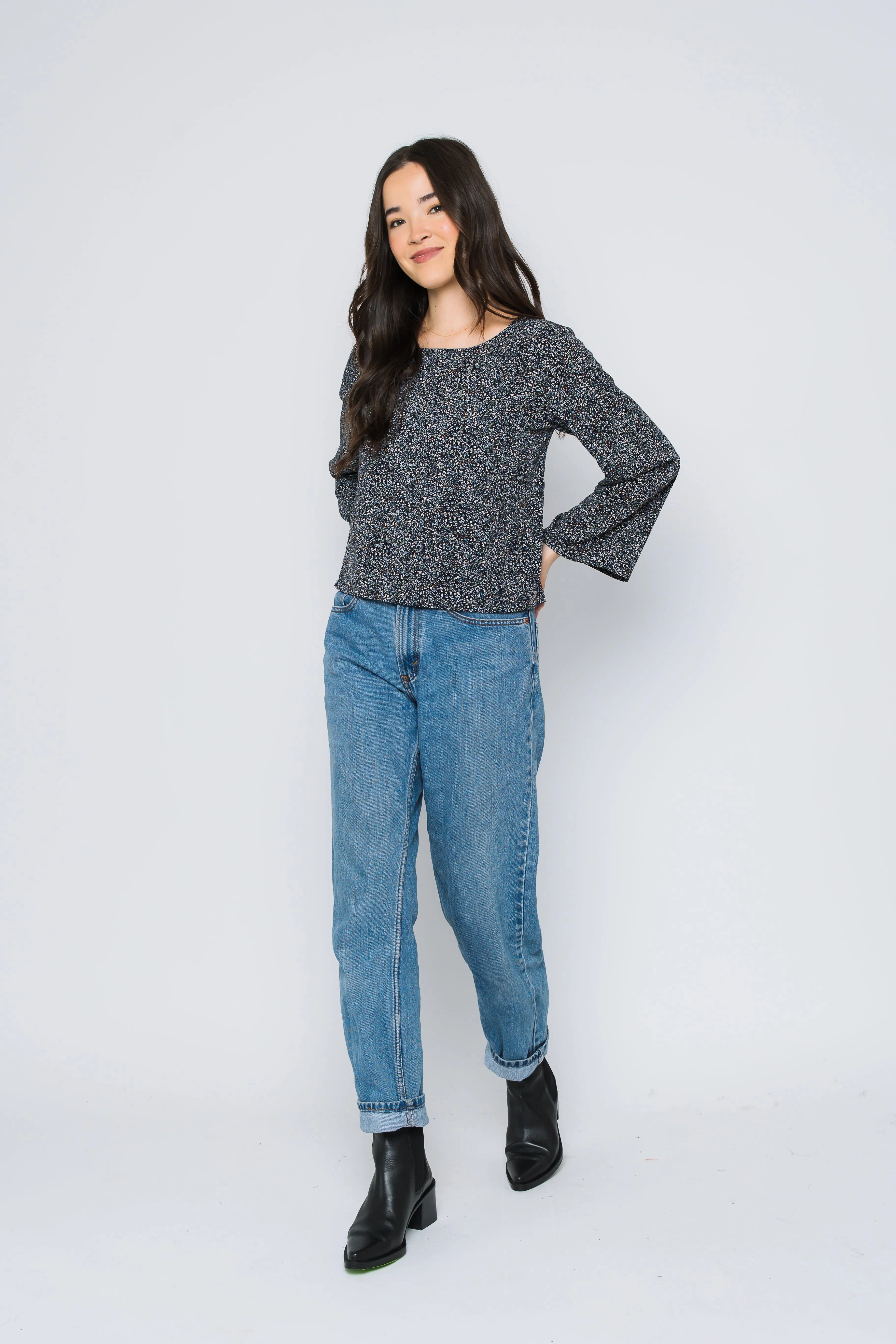 Kali-Bell Sleeve Woven Blouse