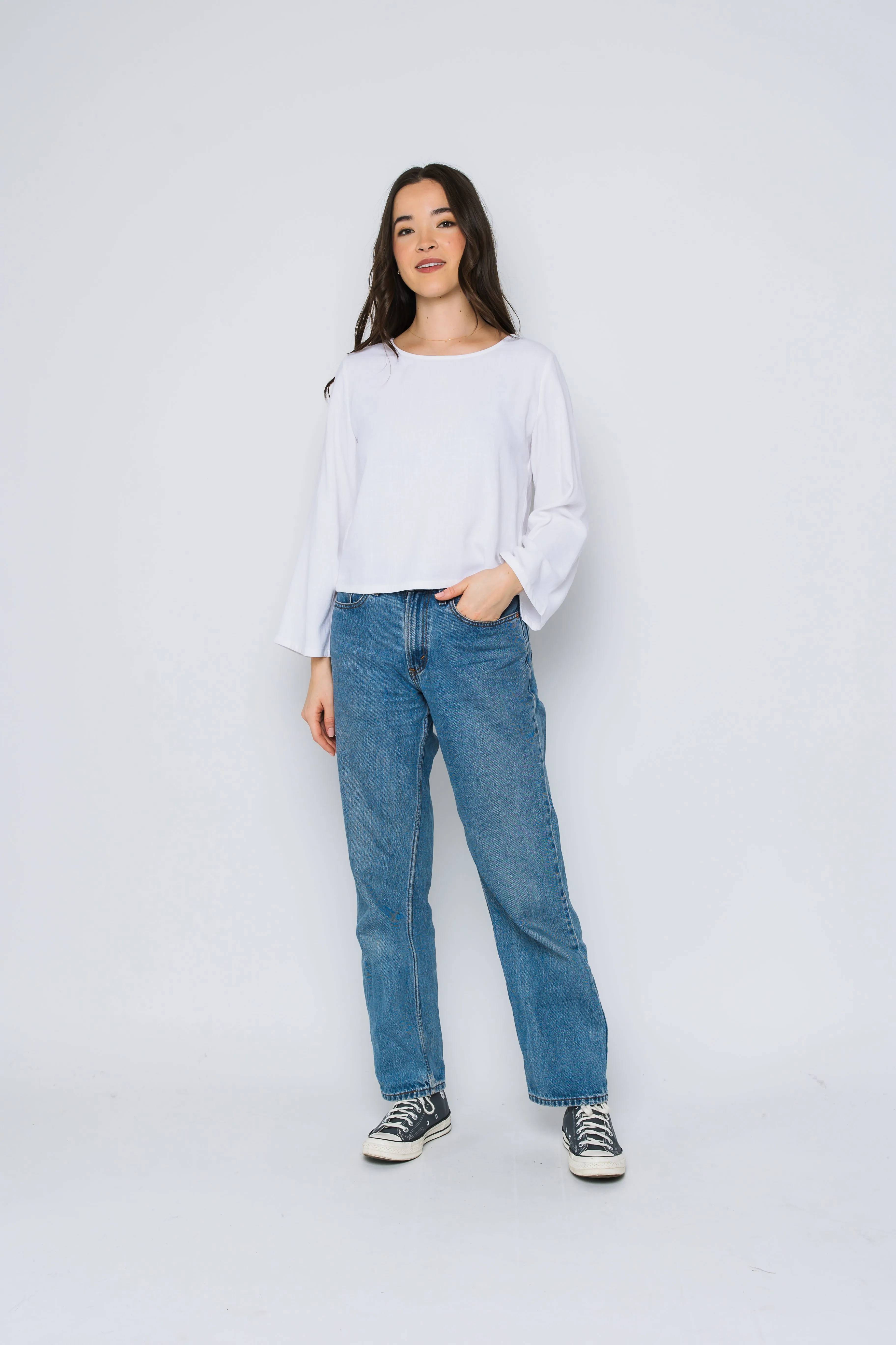 Kali-Bell Sleeve Woven Blouse