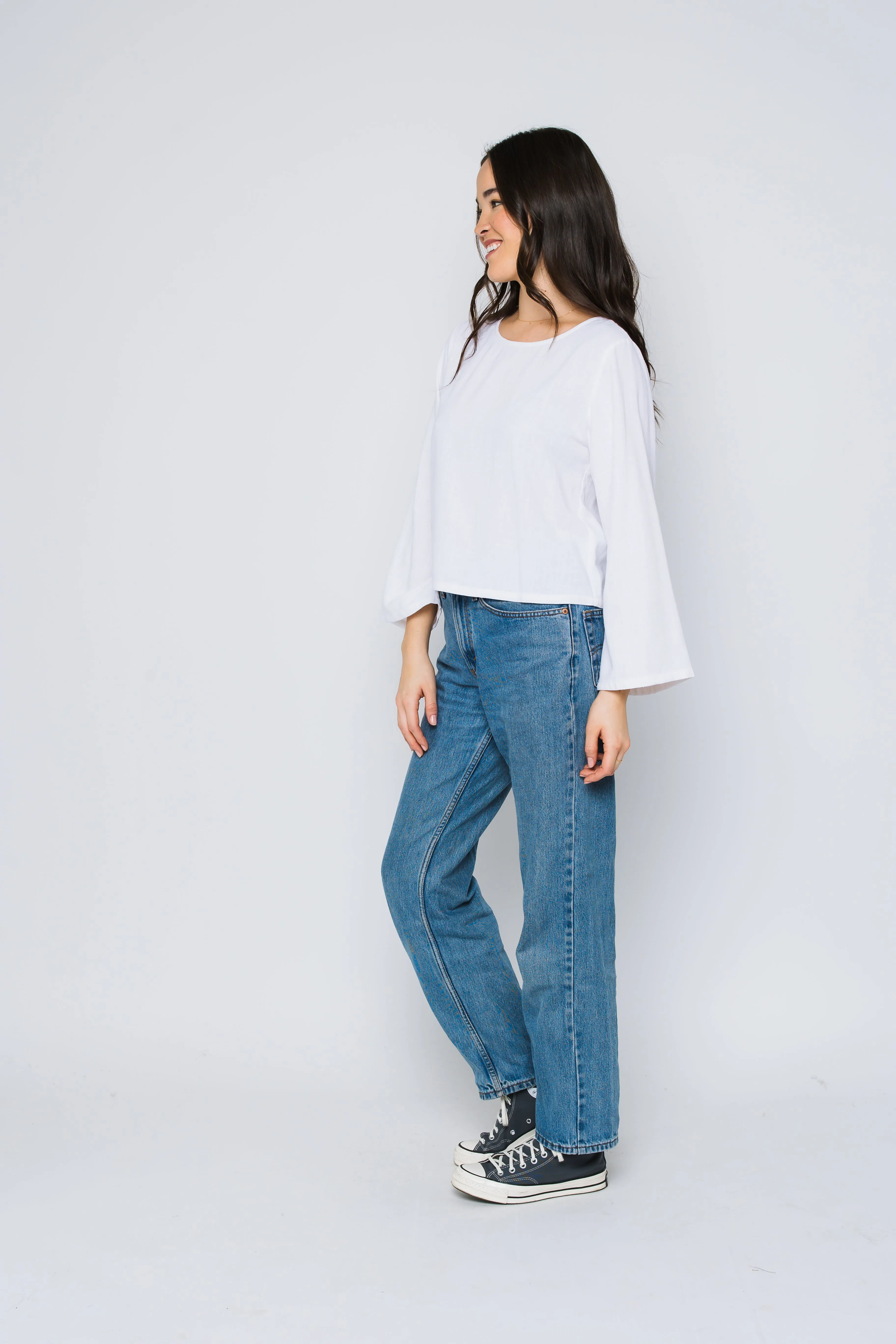 Kali-Bell Sleeve Woven Blouse