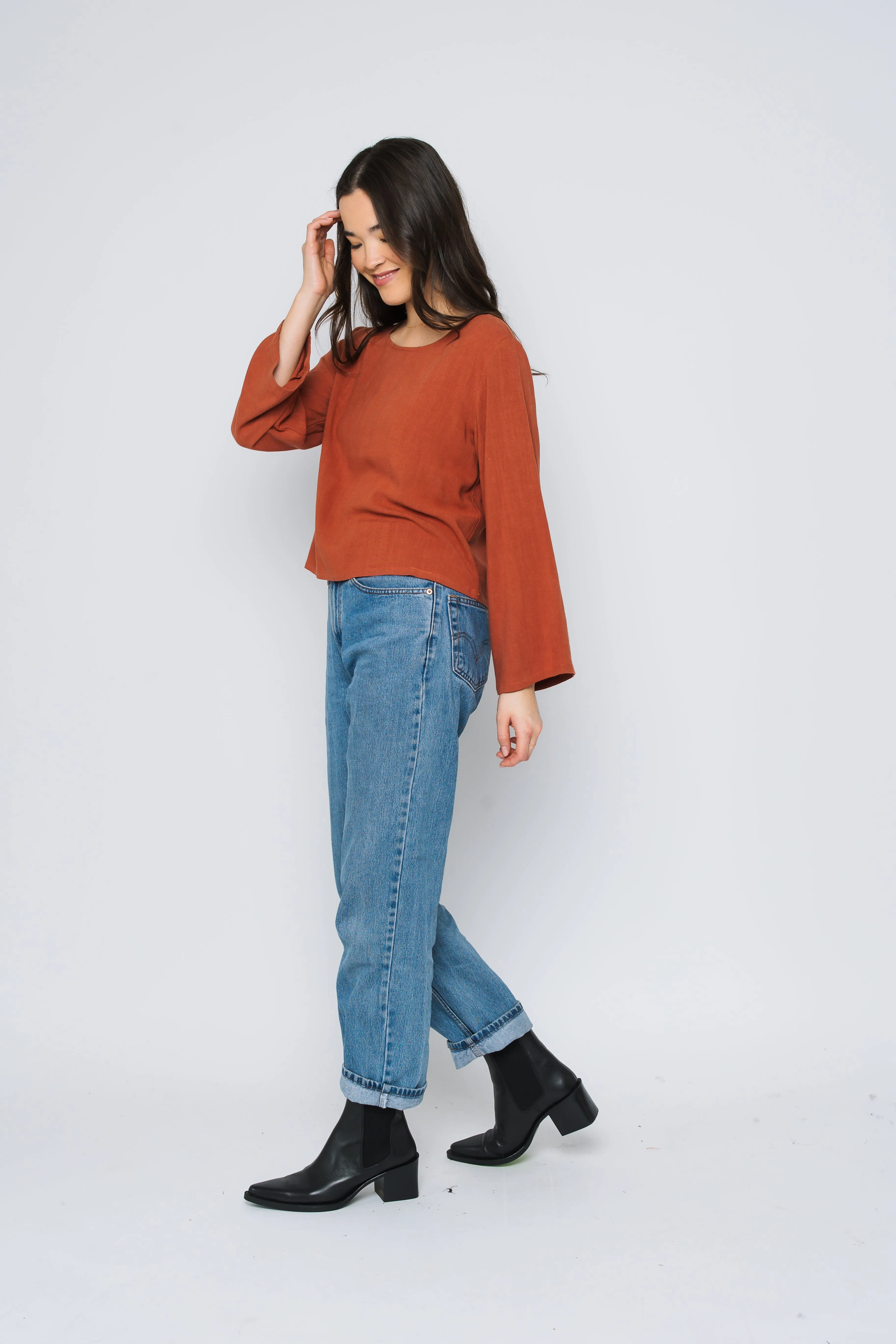 Kali-Bell Sleeve Woven Blouse