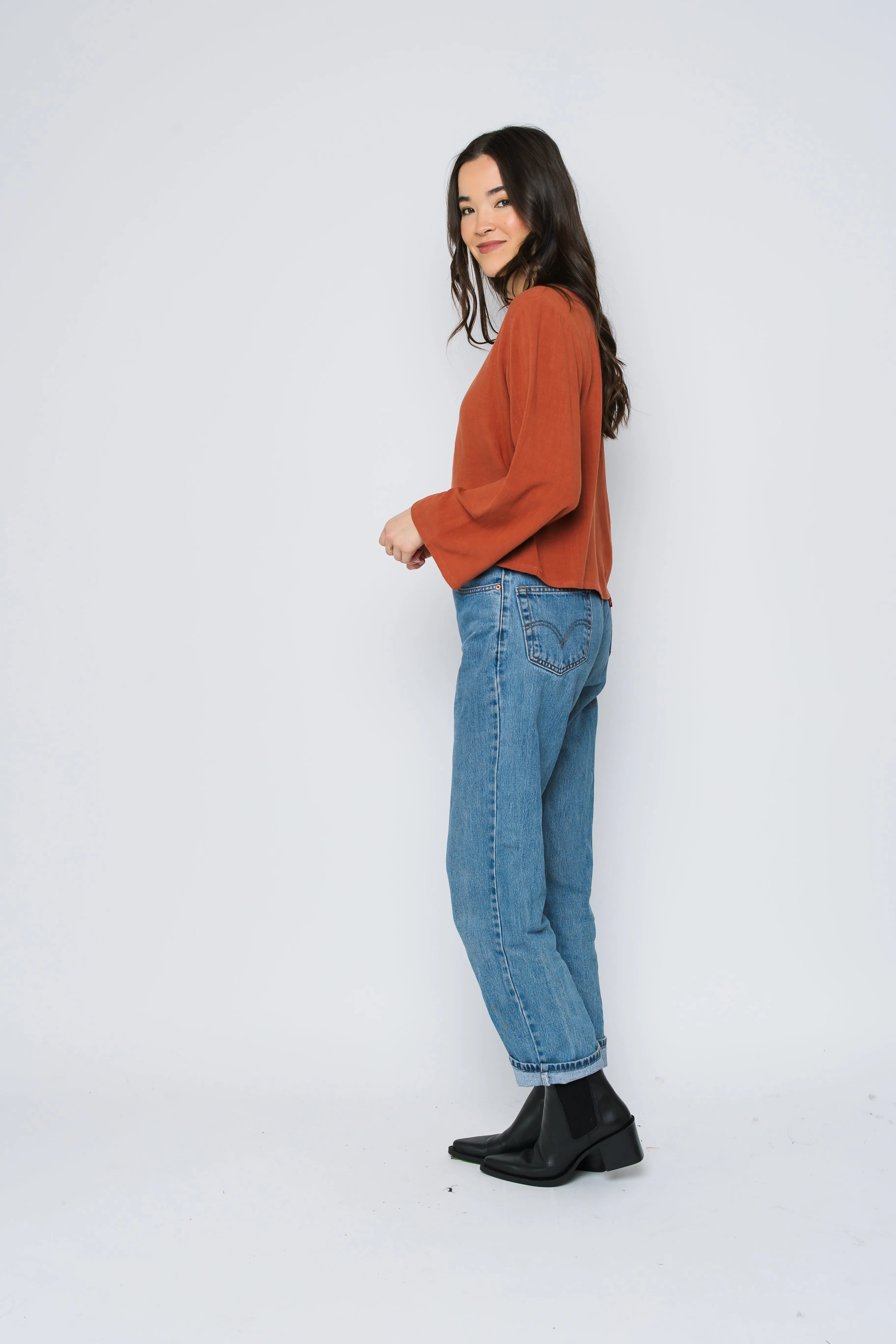 Kali-Bell Sleeve Woven Blouse