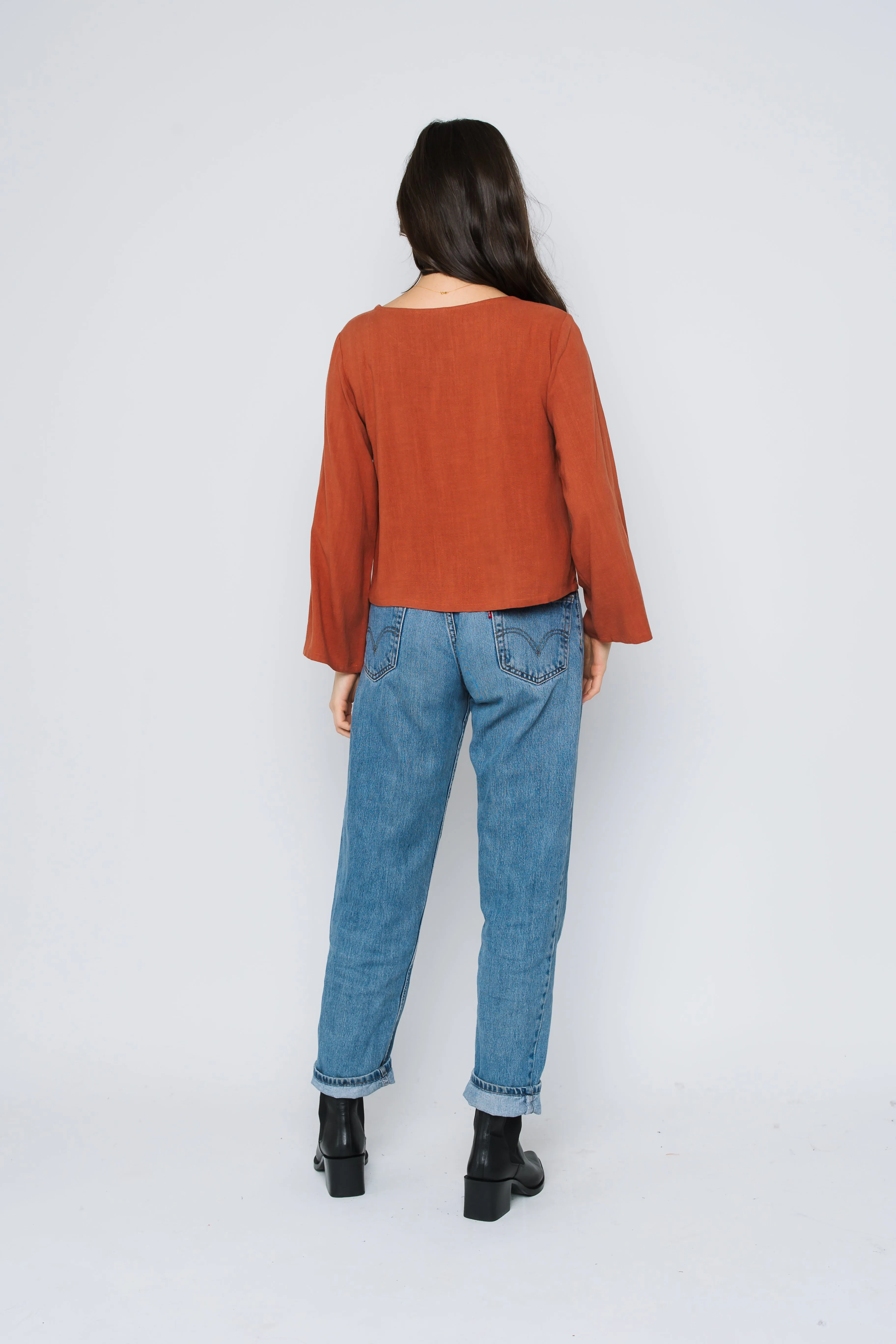 Kali-Bell Sleeve Woven Blouse