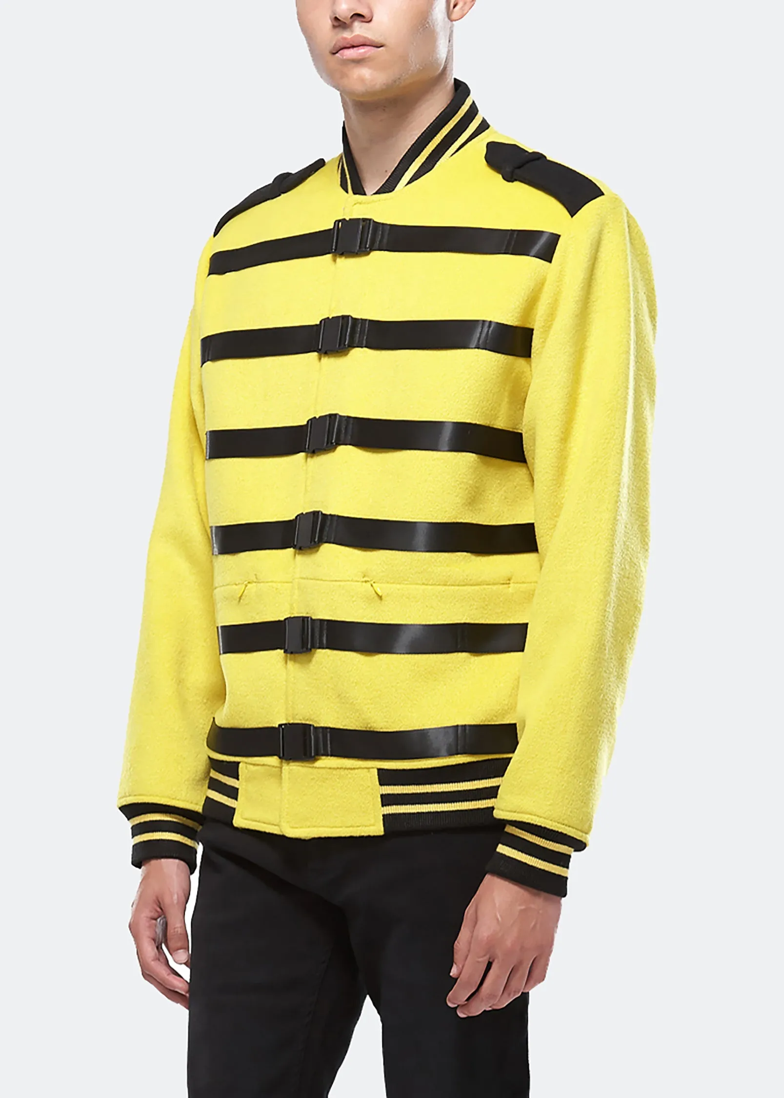 Konus Men's Wool Blend Buckle Jacket n Yellow