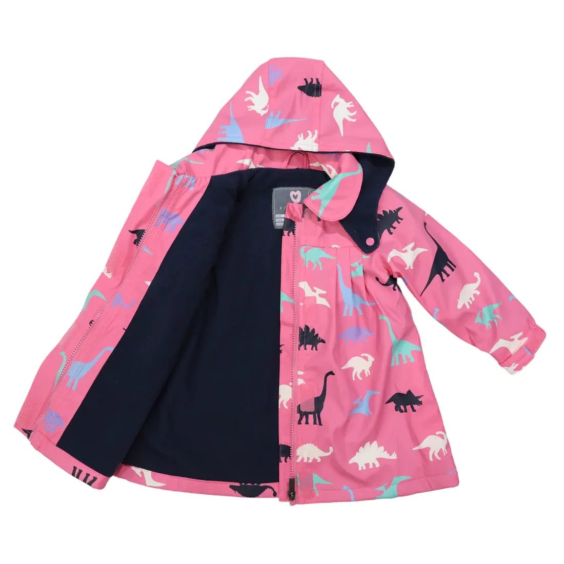 Korango Dinosaur Colour Change Rain Jacket Hot Pink