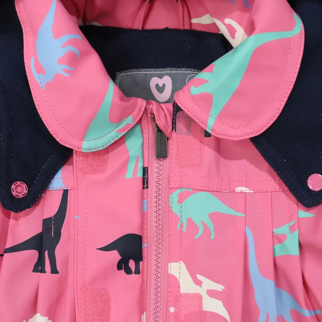 Korango Dinosaur Colour Change Rain Jacket Hot Pink