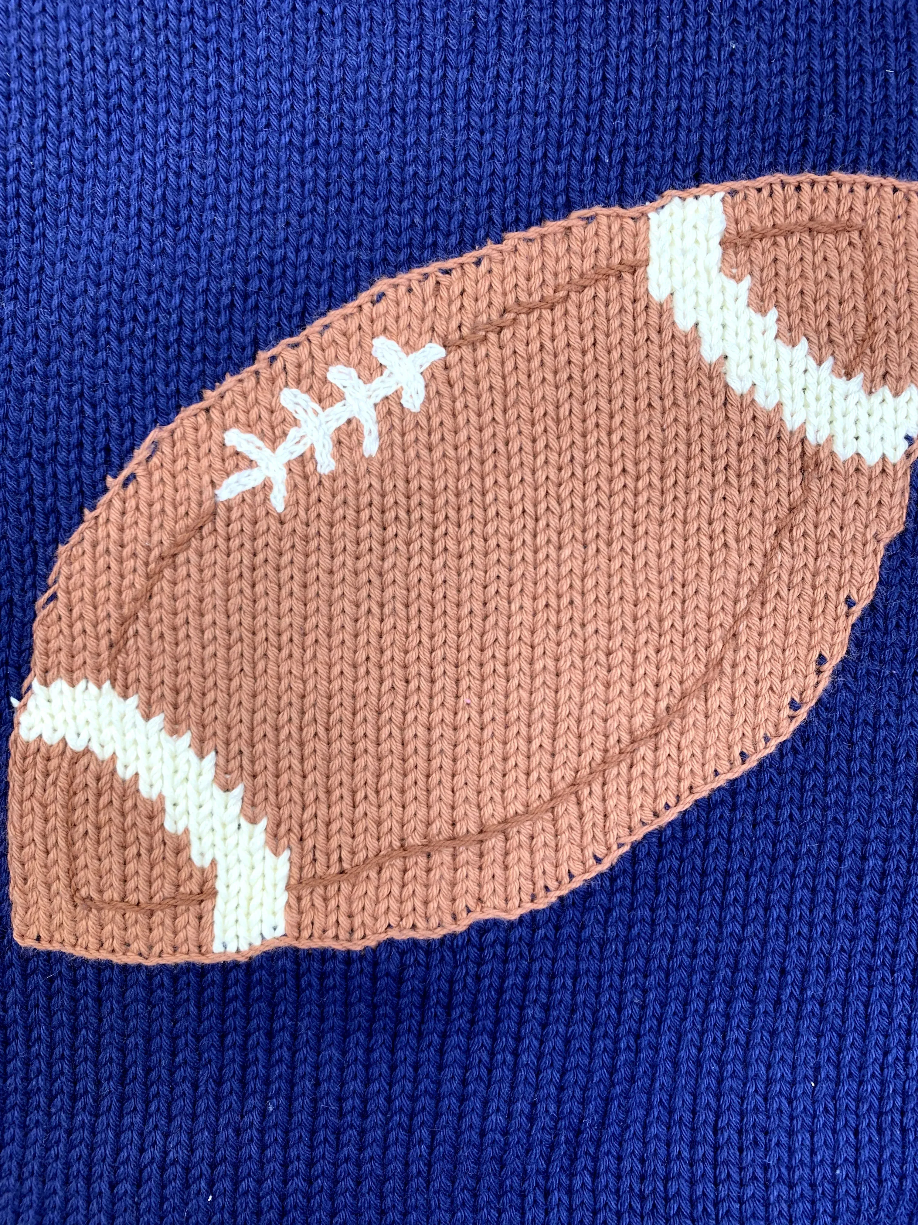 Ladies Navy Football Sweater