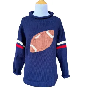 Ladies Navy Football Sweater