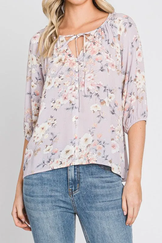 Lavender Floral Blouse