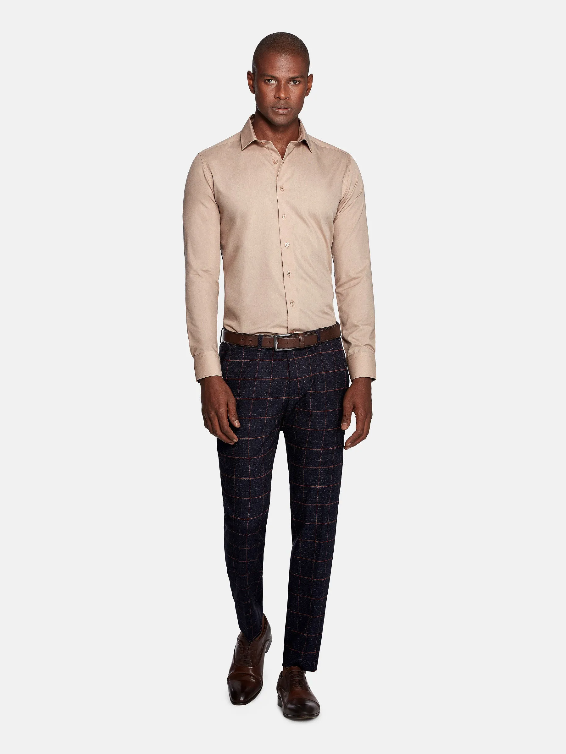 Leira Solid Beige Long Sleeve Shirt