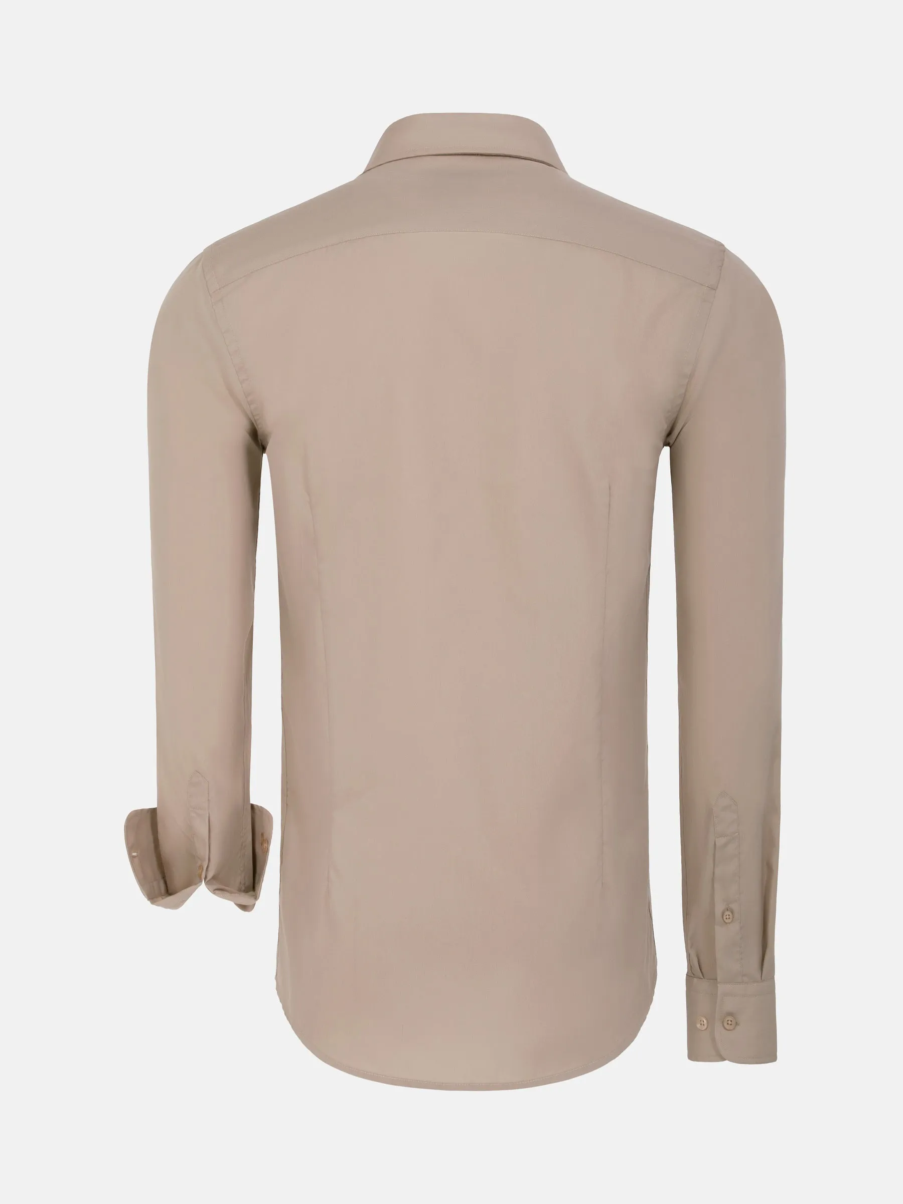 Leira Solid Beige Long Sleeve Shirt