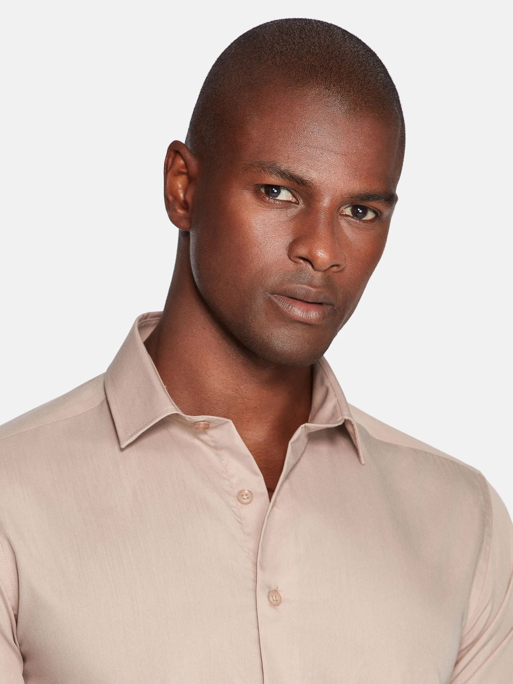 Leira Solid Beige Long Sleeve Shirt