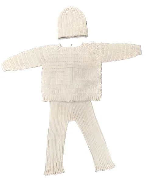 Li Me Moore Cream Knit 3pc Sweater Set
