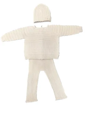 Li Me Moore Cream Knit 3pc Sweater Set