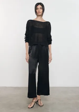 Linen Open Knit Bateau Sweater