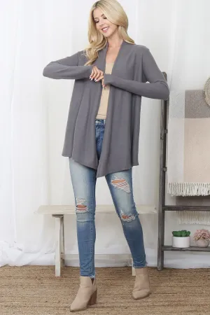 Long Sleeve Heavy Sweater Brush Cardigan