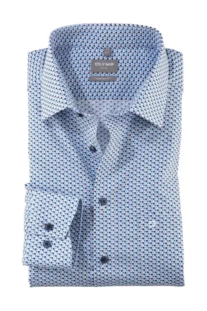 Luxor Comfort Fit Geo Print Shirt - Blue Geo