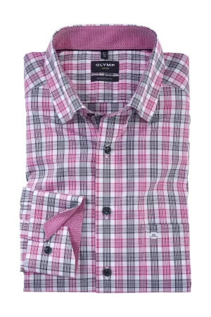Luxor Modern Fit Check Shirt - Fuchsia