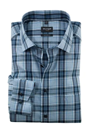 Luxor Modern Fit Plaid Shirt - Blue
