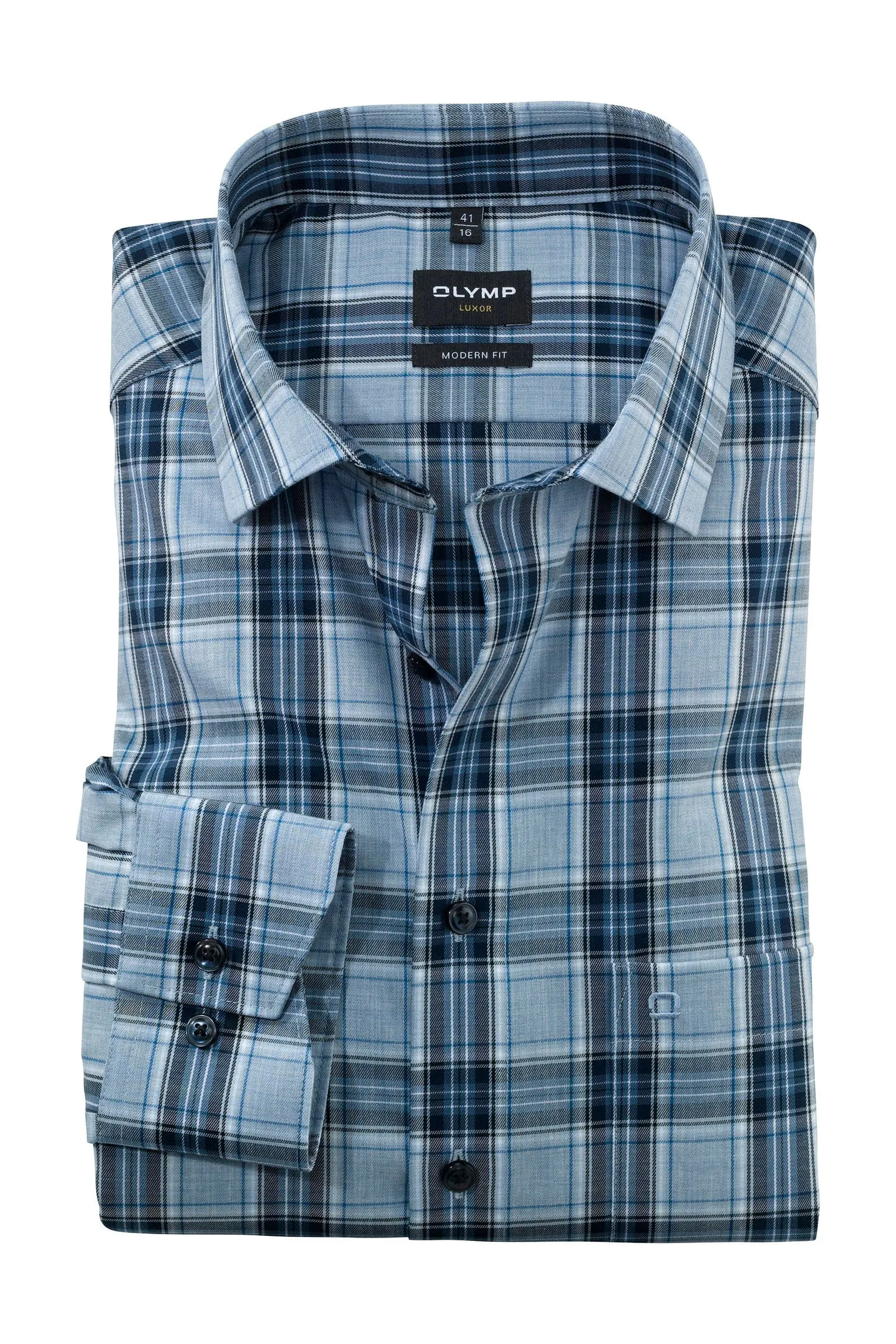 Luxor Modern Fit Plaid Shirt - Blue