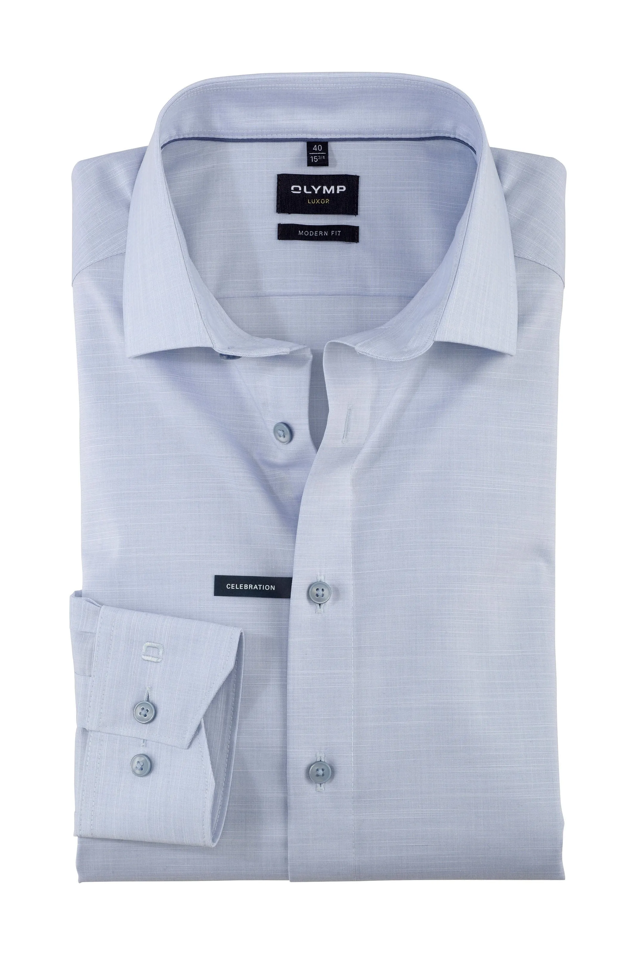 Luxor Modern Fit Plain Shirt - Smoky Blue