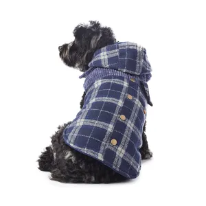 Melton Plaid Corduroy Vest with Hood