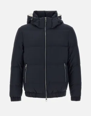 Men's Blue Wool Down Jacket