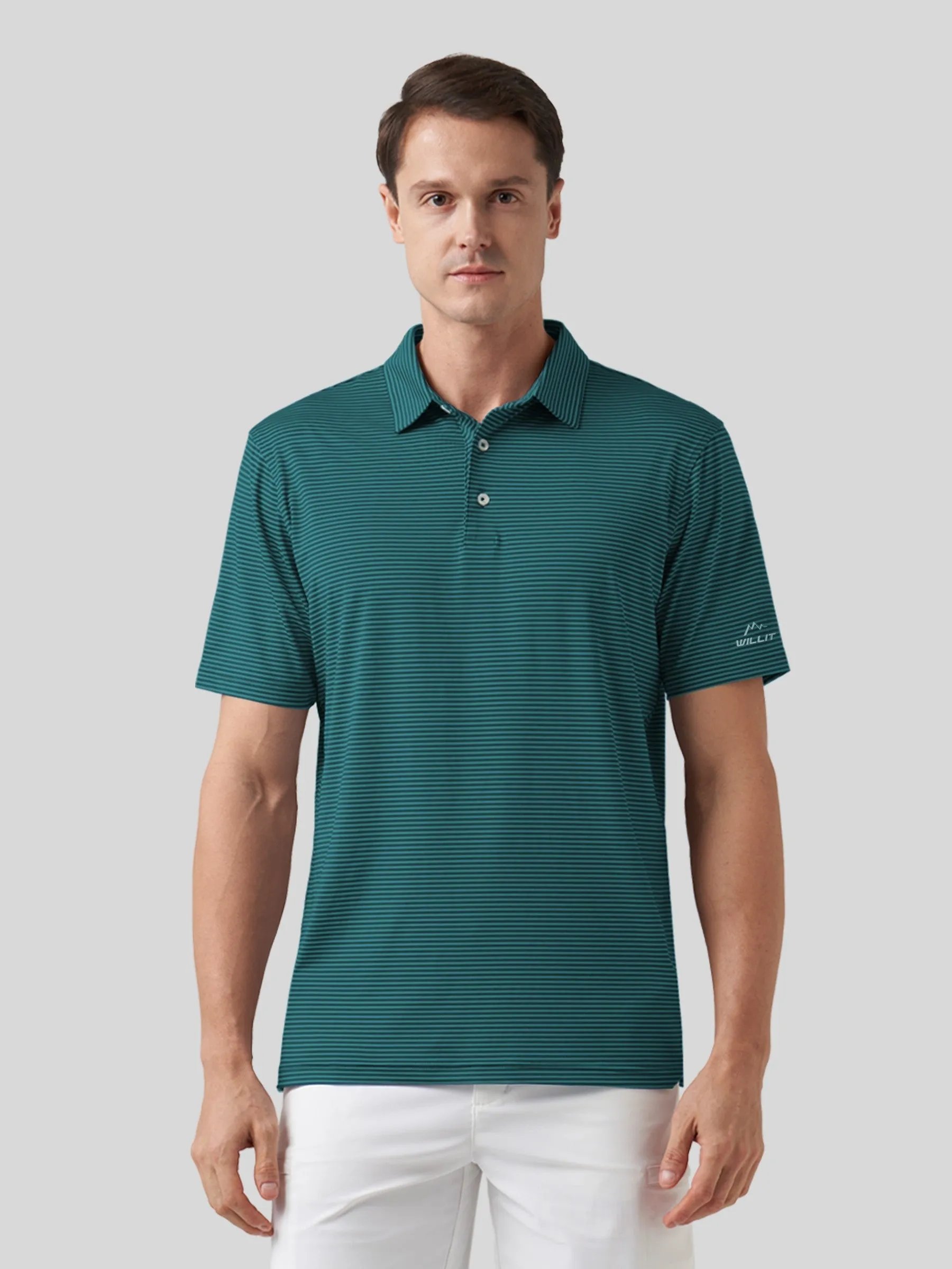 Men's Casual Striped Golf Polo Shirts
