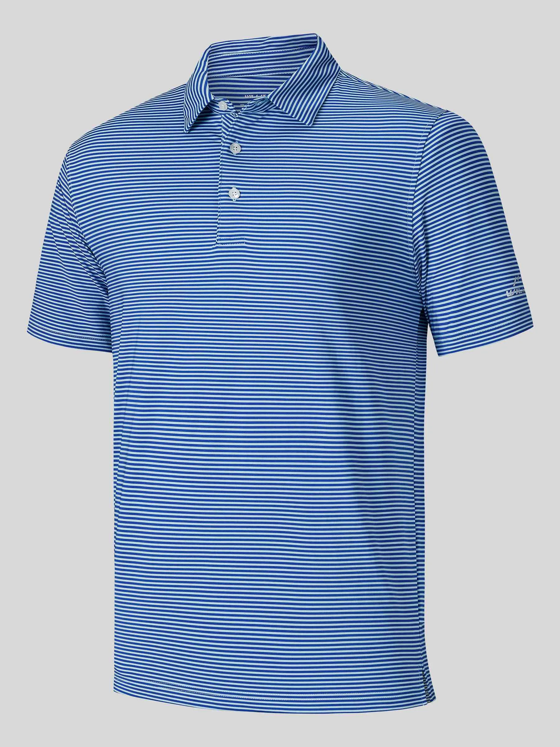 Men's Casual Striped Golf Polo Shirts