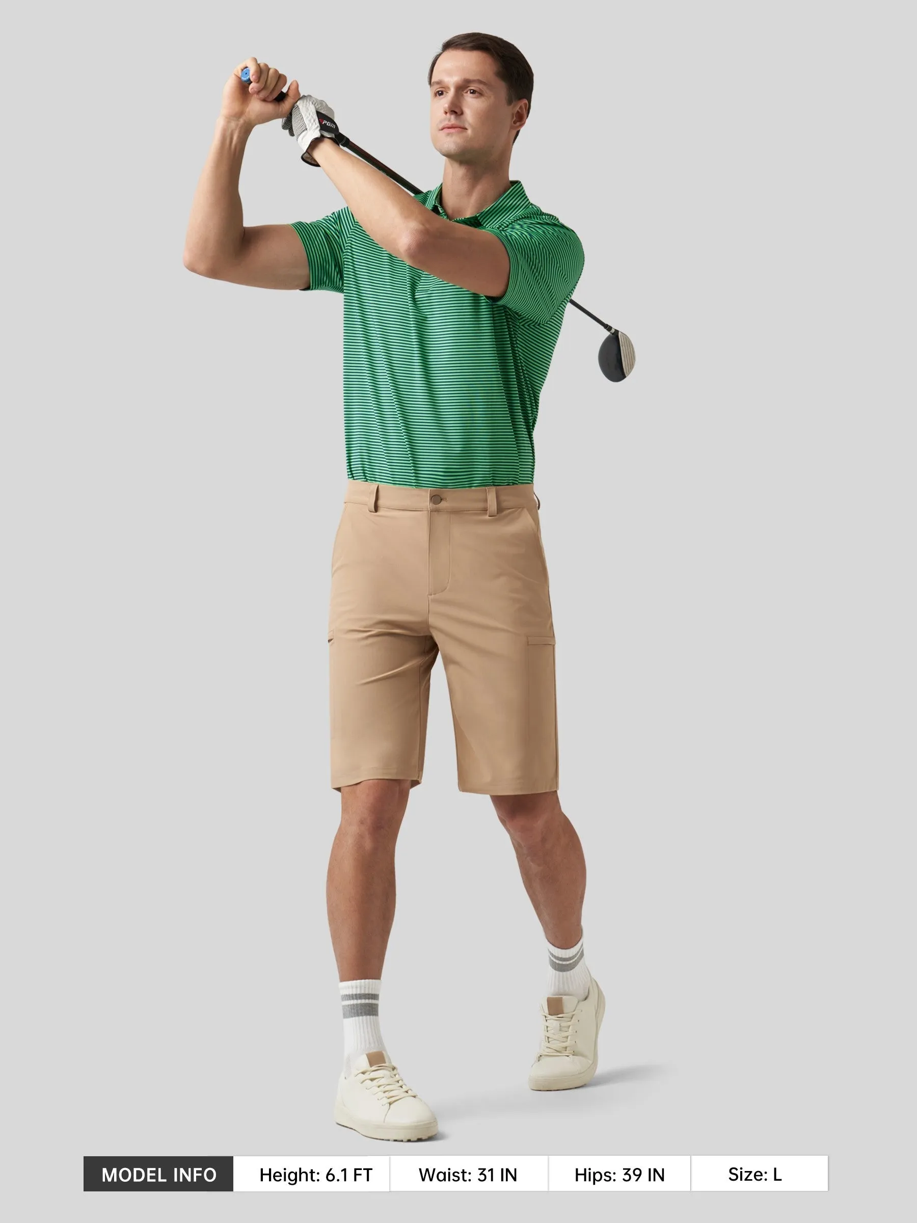 Men's Casual Striped Golf Polo Shirts