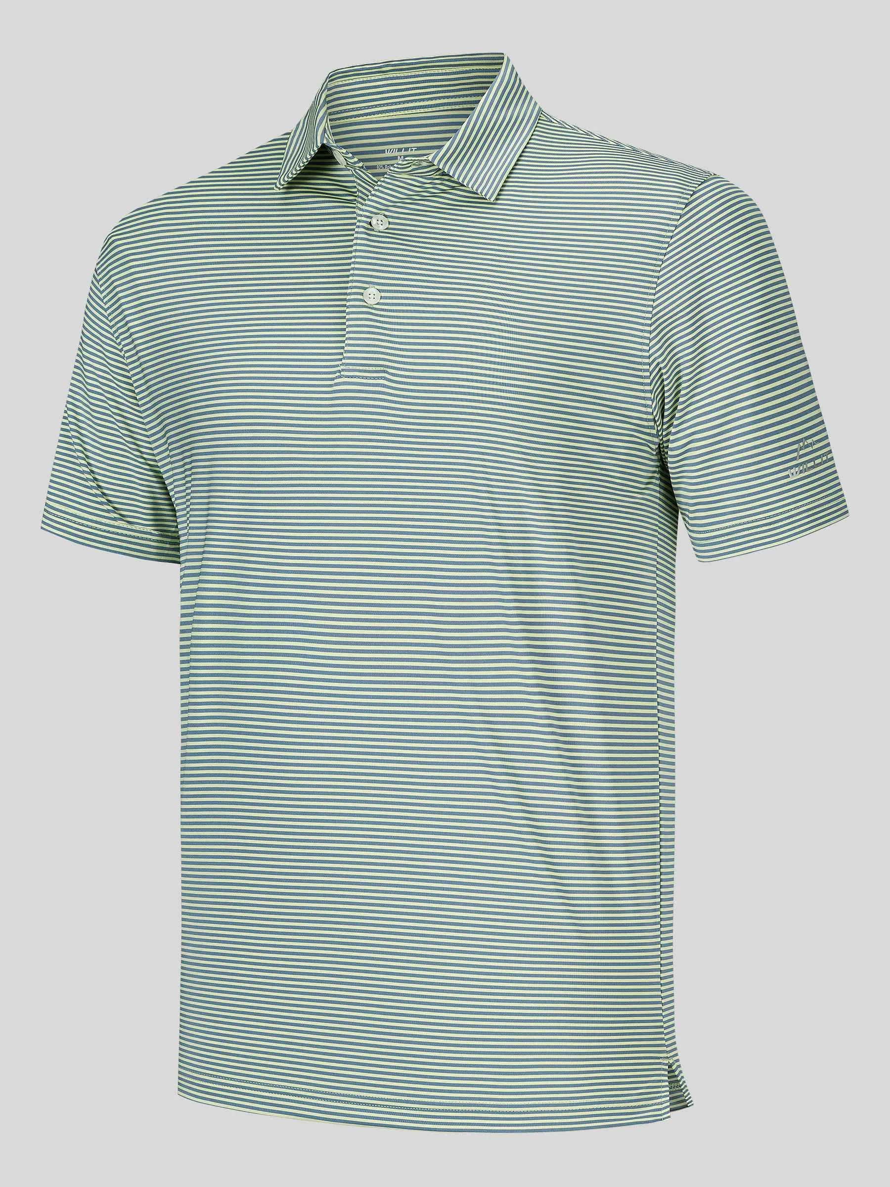 Men's Casual Striped Golf Polo Shirts