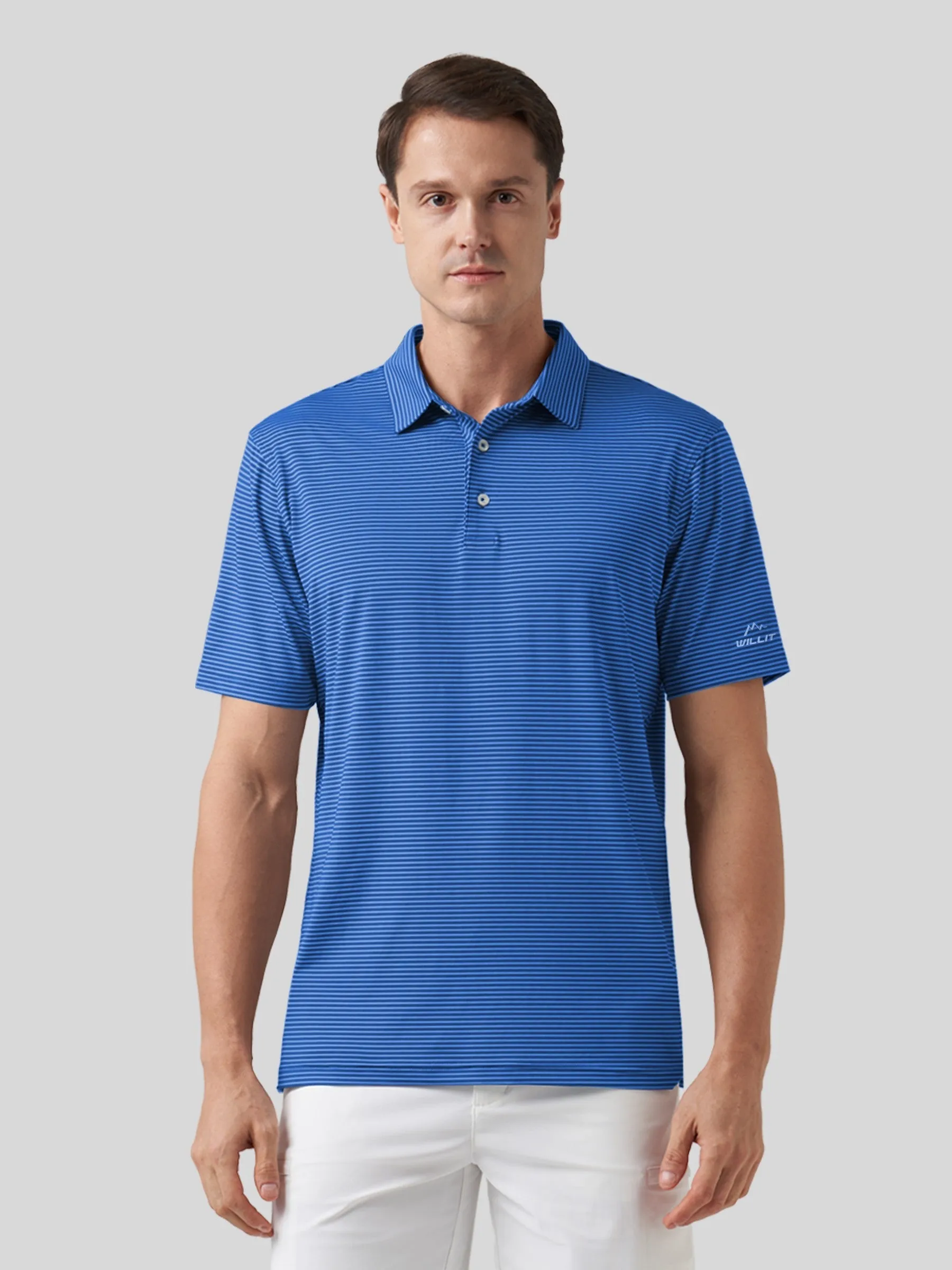 Men's Casual Striped Golf Polo Shirts