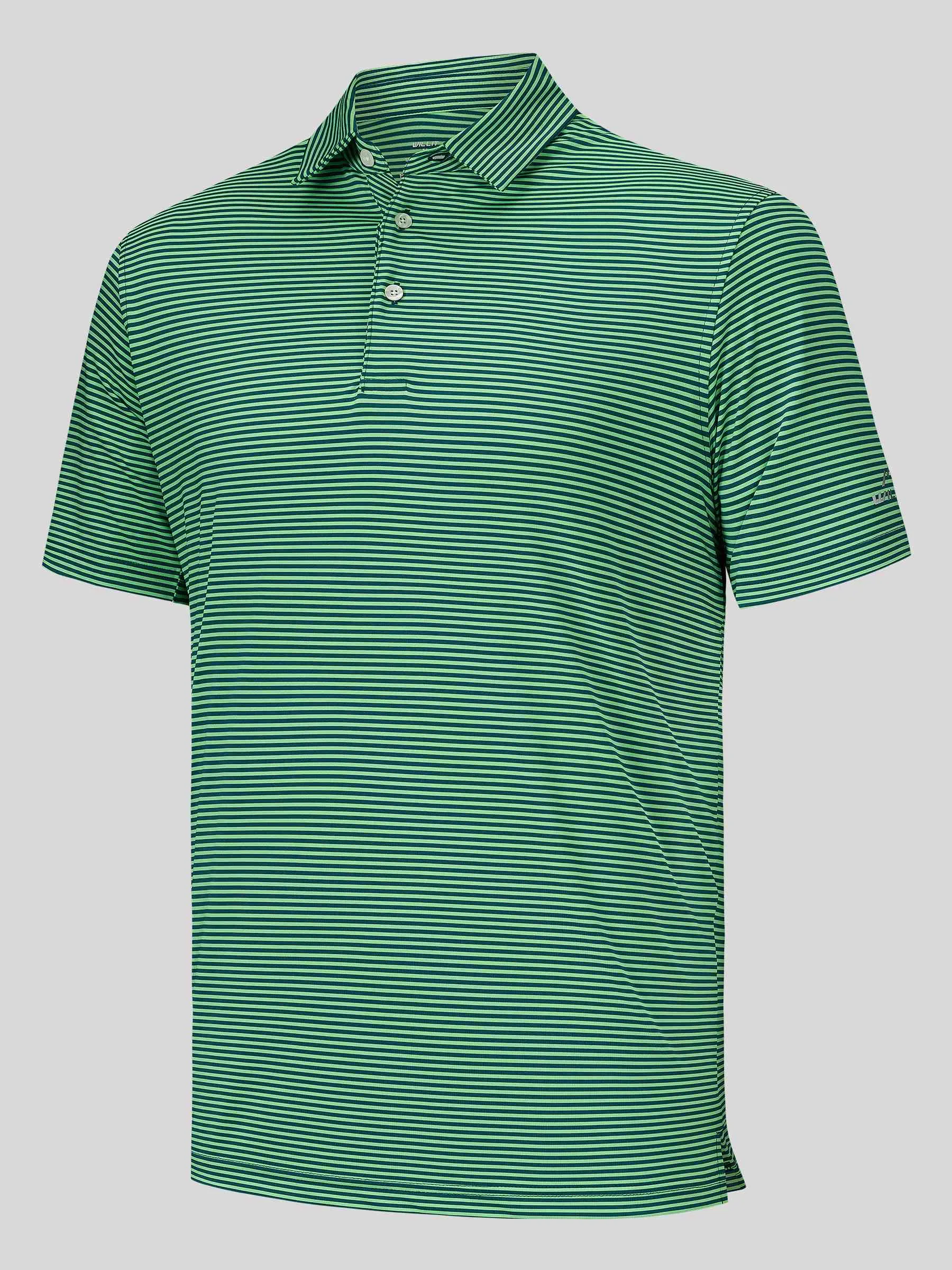 Men's Casual Striped Golf Polo Shirts