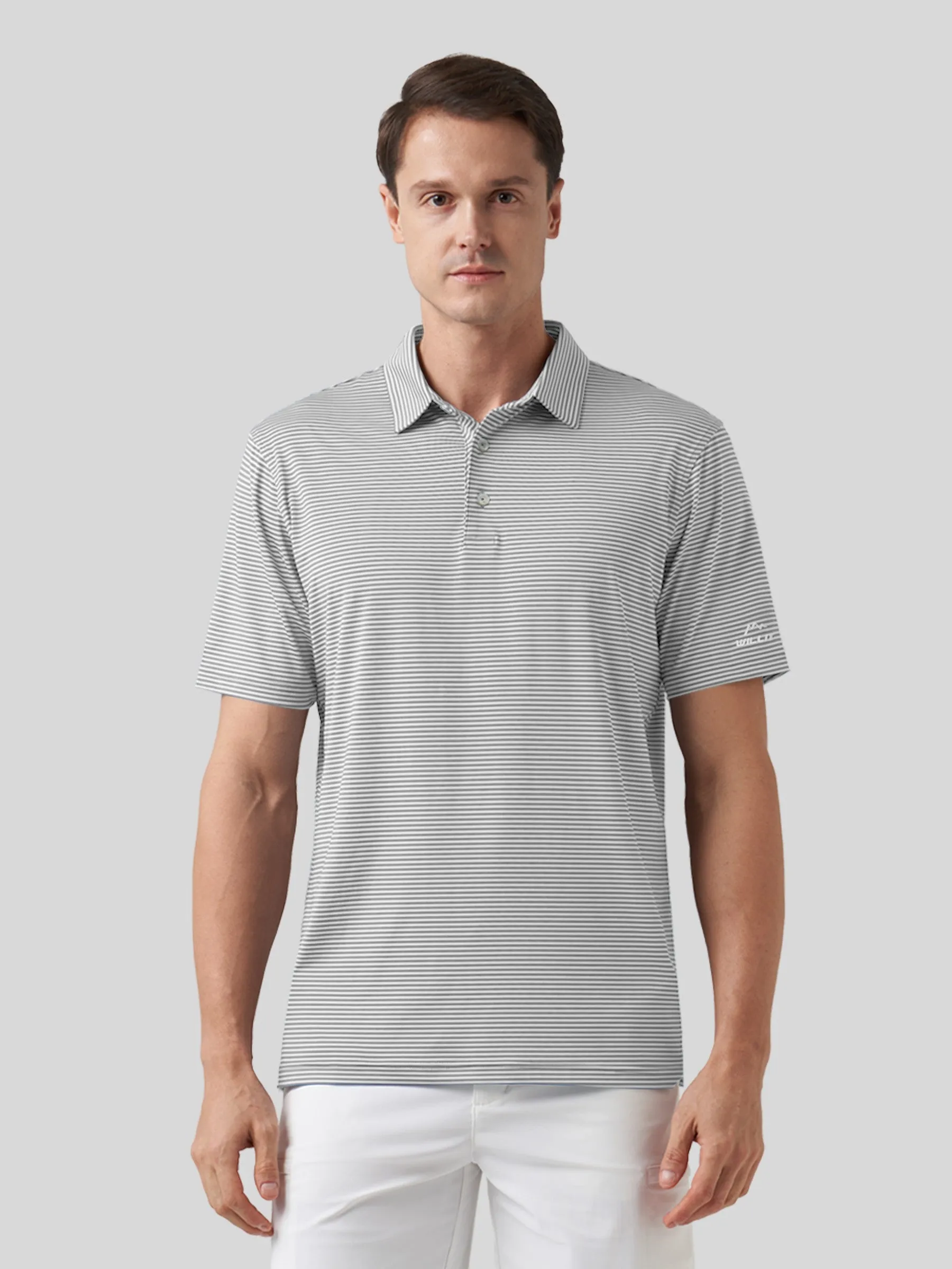 Men's Casual Striped Golf Polo Shirts