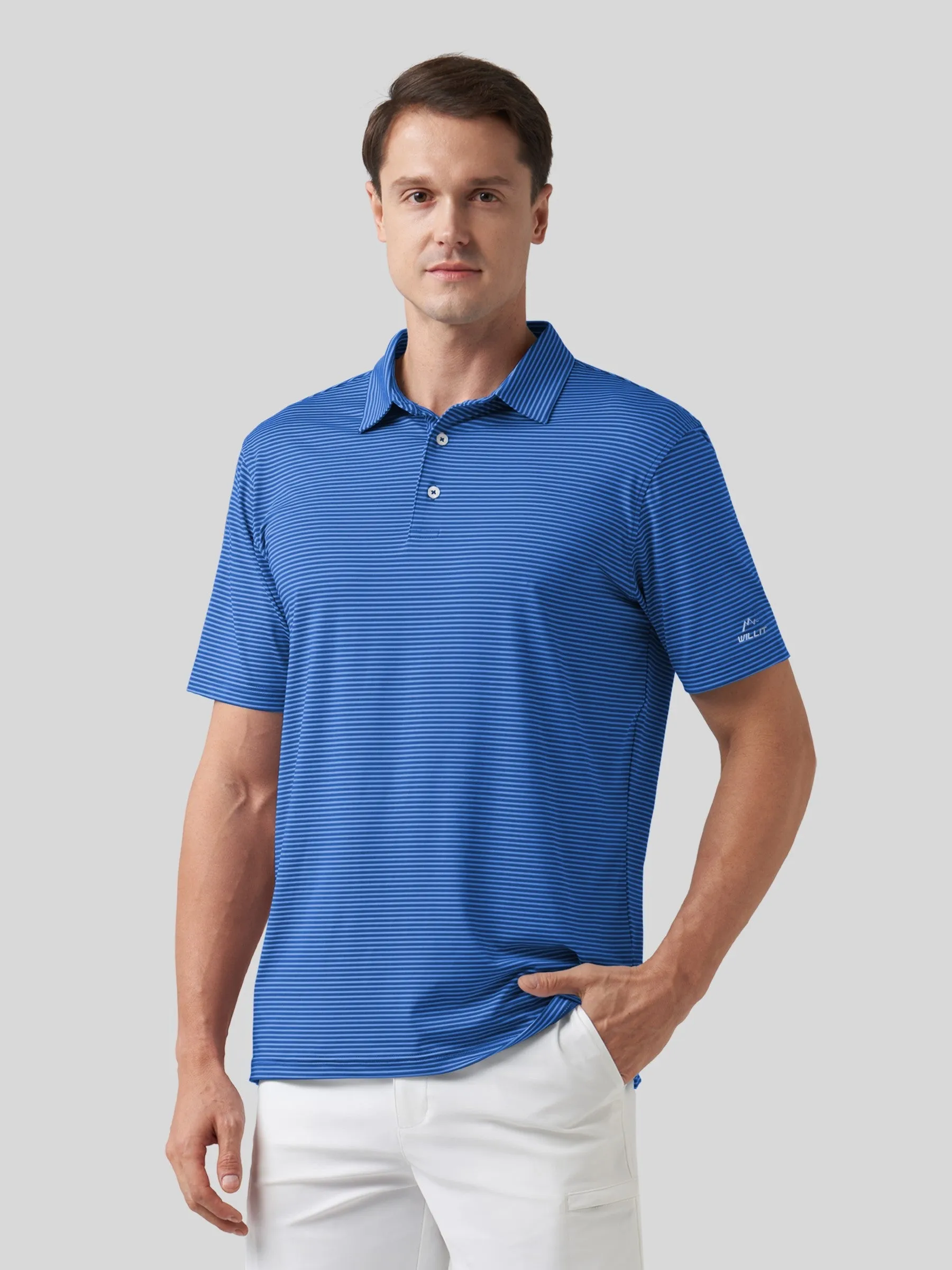 Men's Casual Striped Golf Polo Shirts